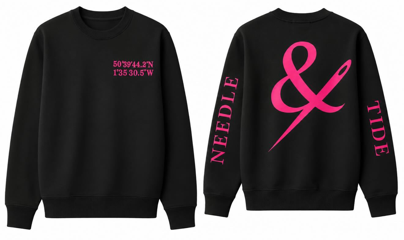 N&T Lighthouse Crew Sweatshirt - Black & Pink
