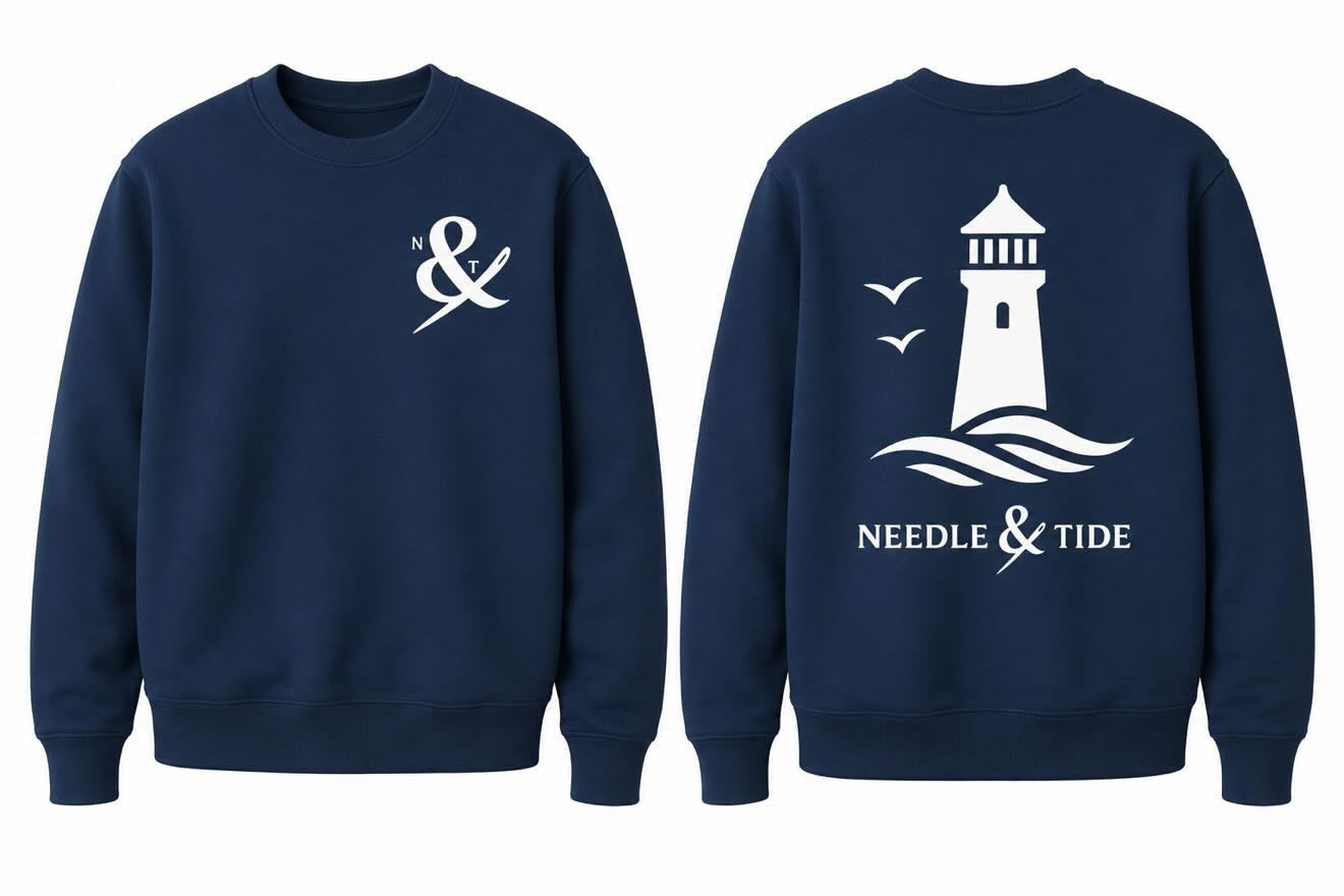 N&T Lighthouse Crew Sweatshirt - Navy & White